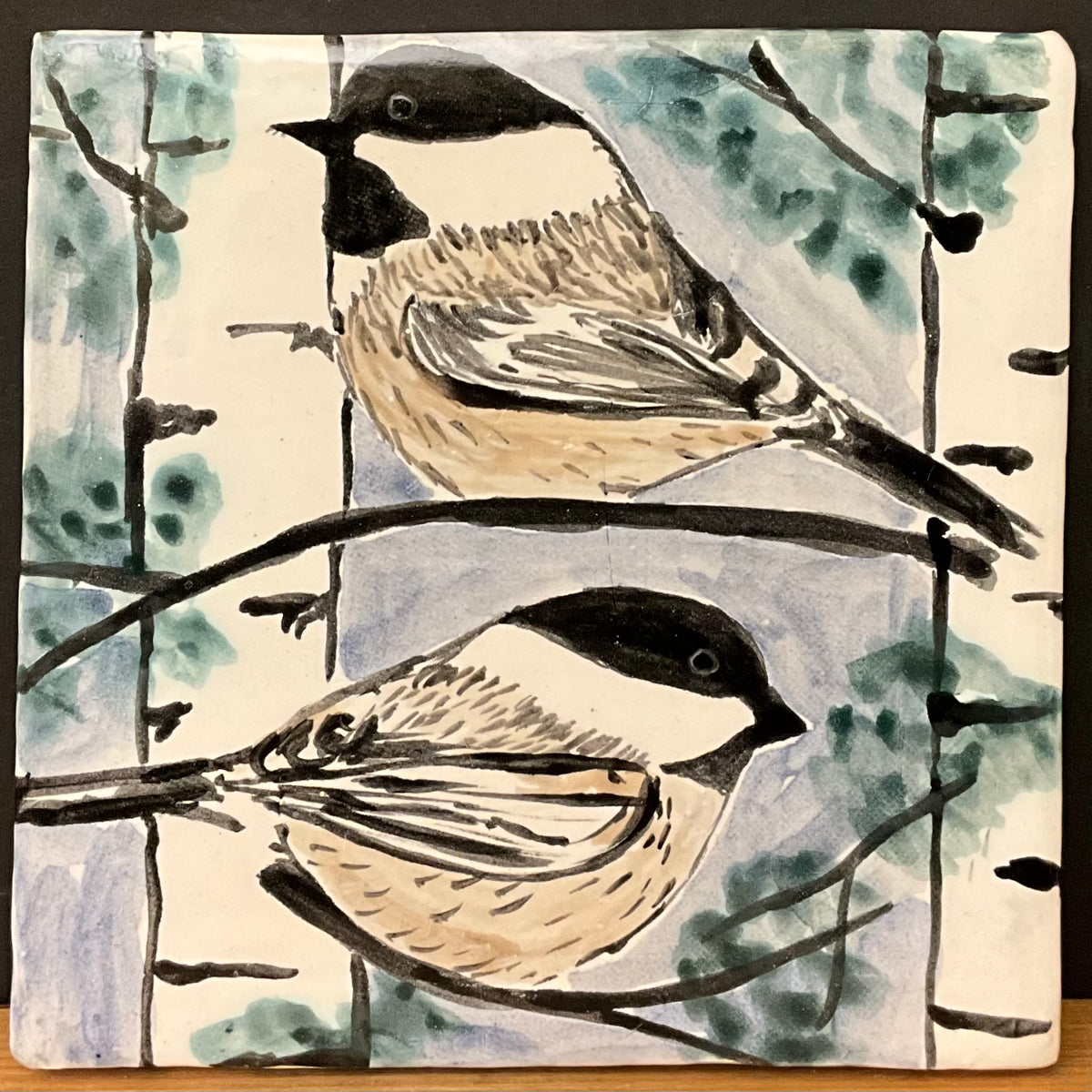 Trivet with Chickadees