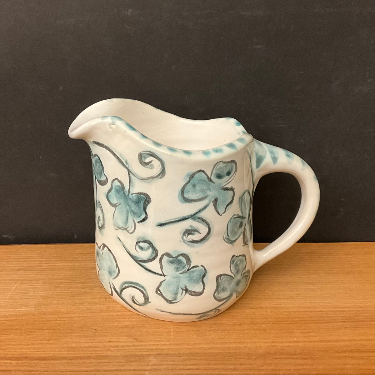 Pitcher/Creamer with Shamrocks on White