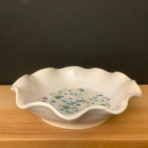 White Confetti Wiggle Rim Bowl