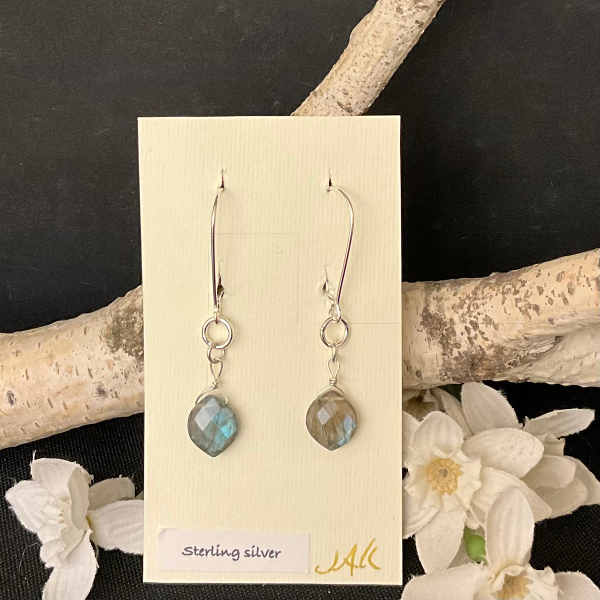 Faceted Labradorite Drop Earrings #336