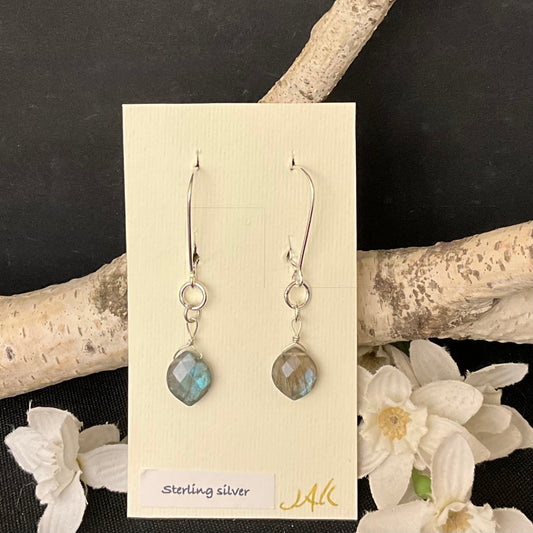 Faceted Labradorite Drop Earrings #336