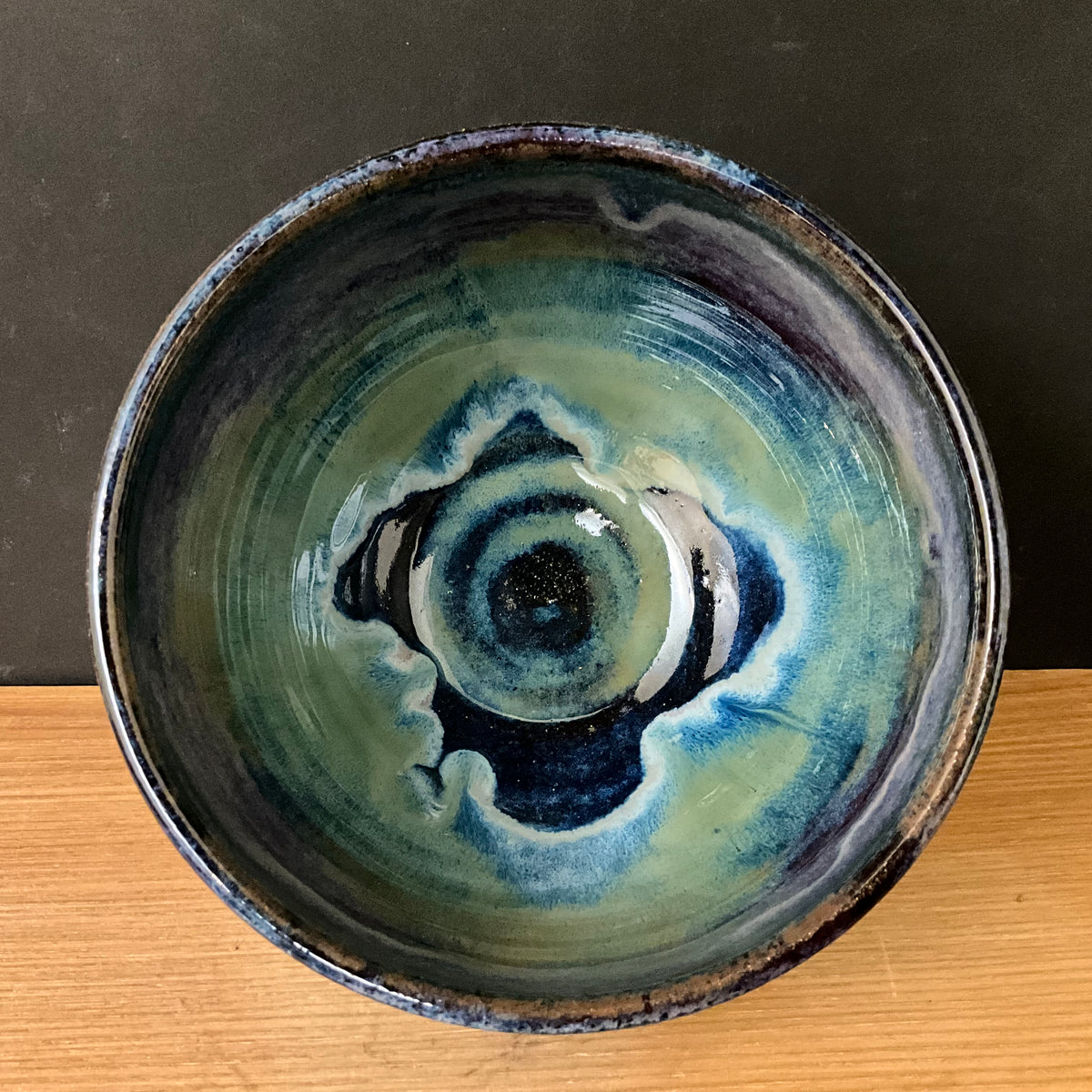 Small Bowl in Blue and Green Glazes