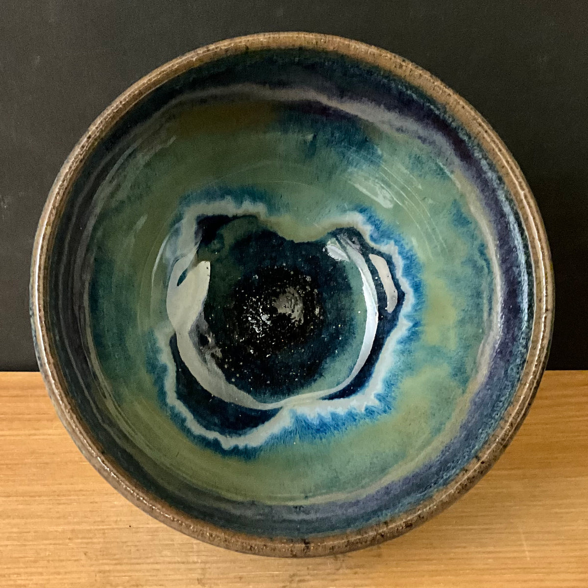 Small Bowl in Blue and Green Glazes