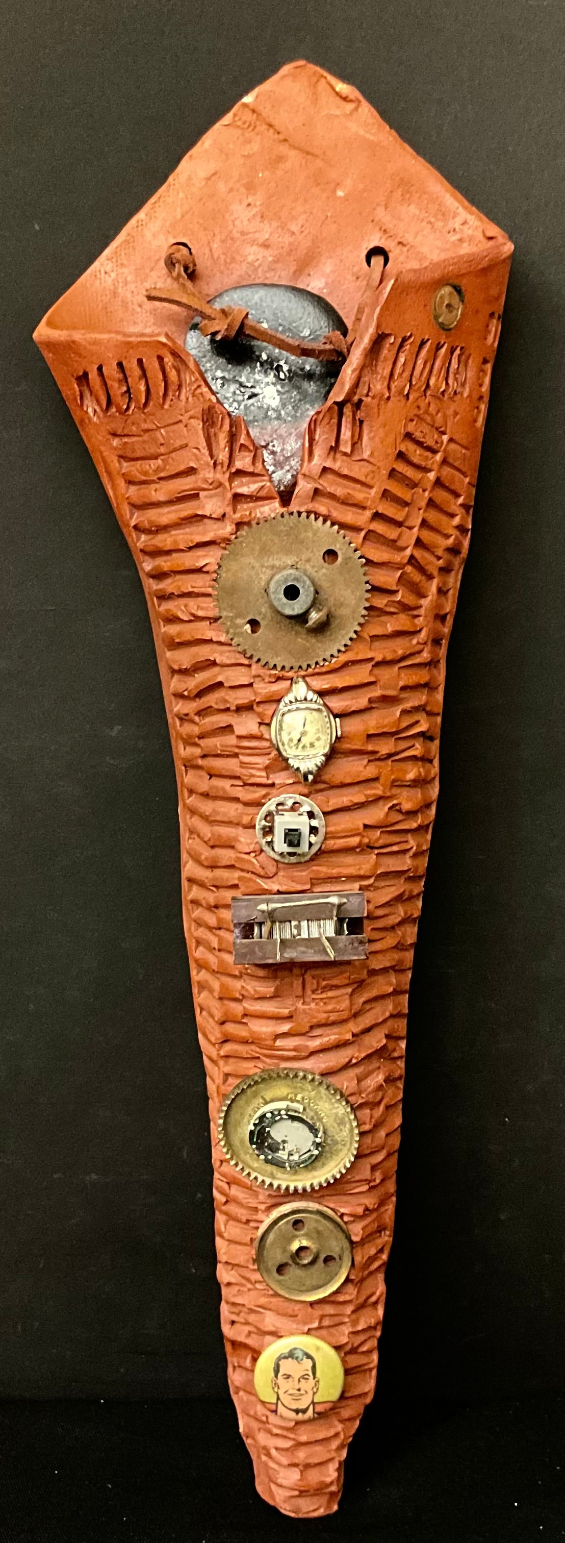Ceramic Wall Art Vase with “Found Objects”