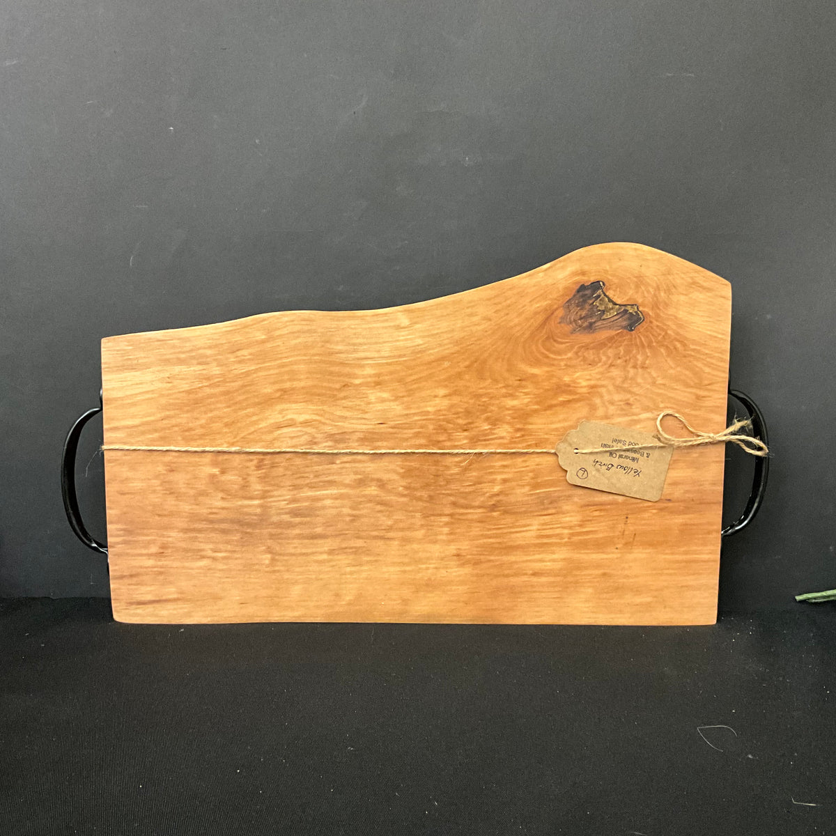 Yellow Birch Cutting Board with Metal Handles (L)