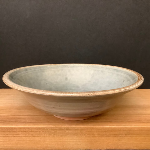 Salt Glazed Md Bowl - grey blue interior