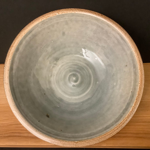 Salt Glazed Md Bowl - grey blue interior