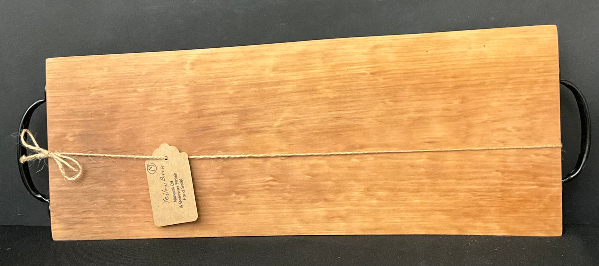Yellow Birch Cutting Board with Metal Handles (M)