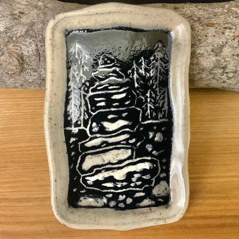 Stoneware Sgraffito Trinket Dish, Cairn Design