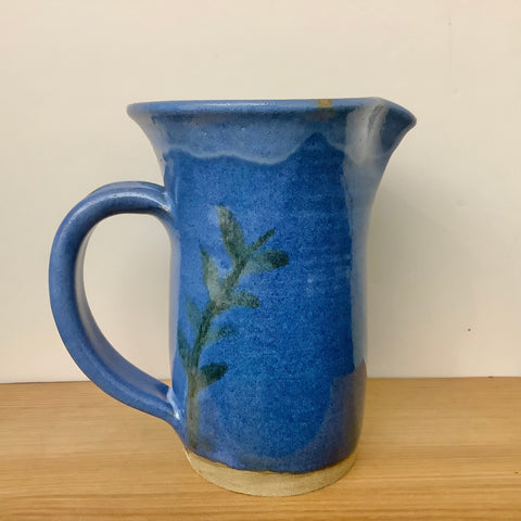 Small Blue Pitcher with branch design