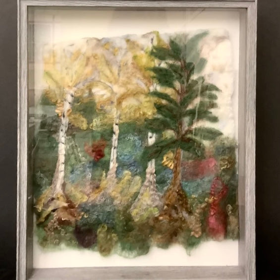 “Change of Season” Hand Felted Framed Art