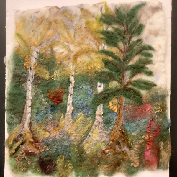 “Change of Season” Hand Felted Framed Art