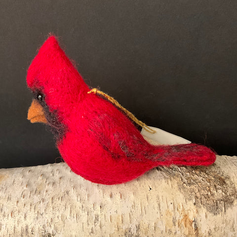 Male Cardinal Felted Ornament