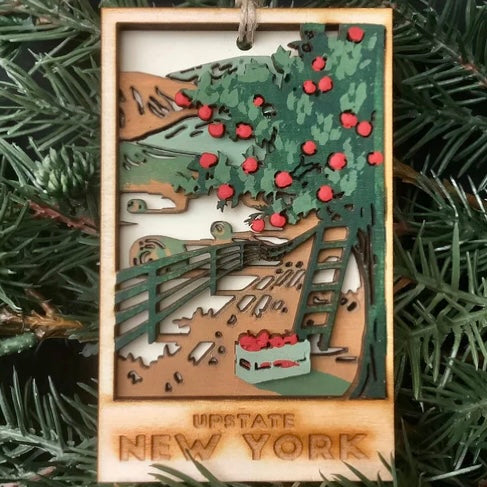 Three Dimensional Die-Cut Upstate New York Ornament