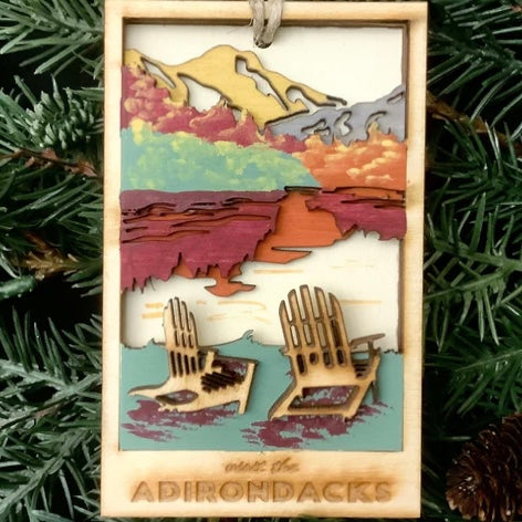 Three Dimensional Die-Cut Adirondacks Ornament