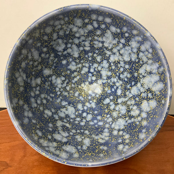 3 Nesting Bowls in Blue & Yellow speckled glaze