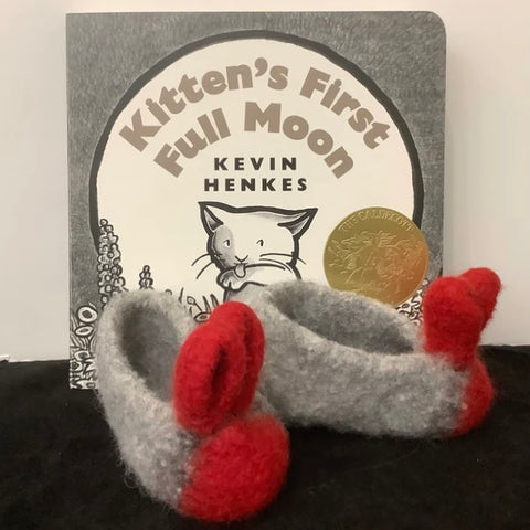 “Hunny Bunny” Baby Booties Gray & Red