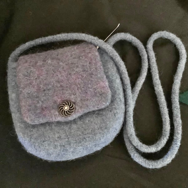 Periwinkle Felted Crossbody Bag