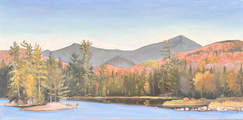 "Whiteface from Franklin Falls Pond” oil on linen