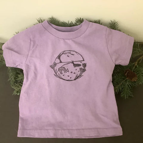 T-Shirt “Alpaca Meadow” Lavender, Size 4