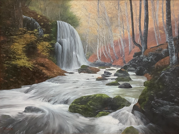 “Mystic Waterfall", Oil on Canvas