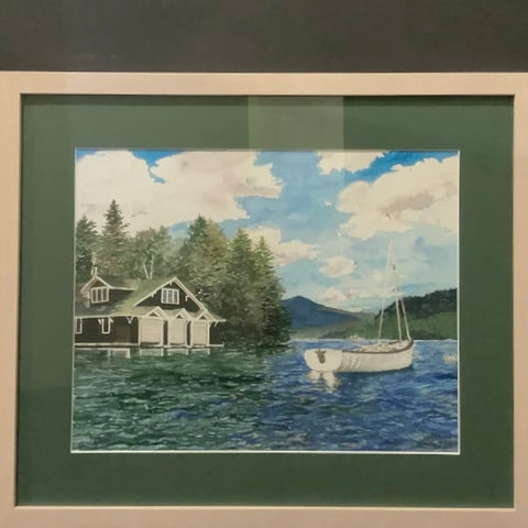 “Whiteface in the Distance” Original Framed Watercolor