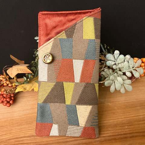 Eyeglass Case - Geometric pattern in Earth tones