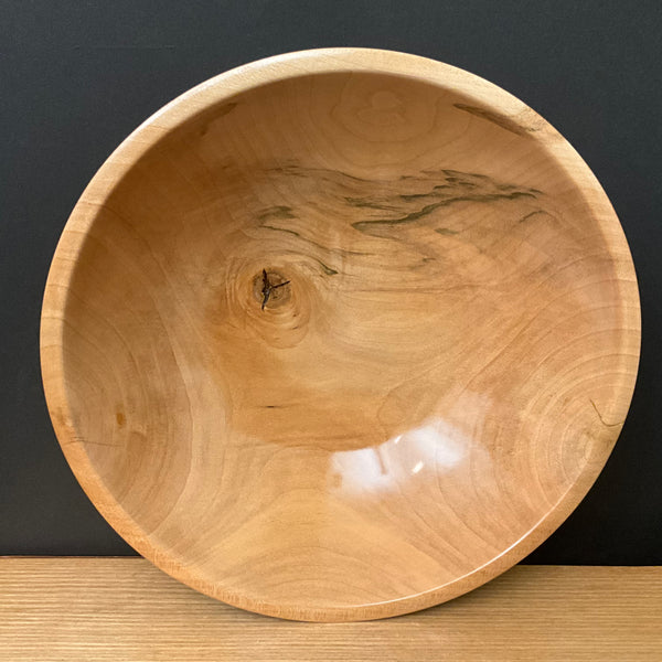 Beech Bowl with Textured Black & Gold Rim