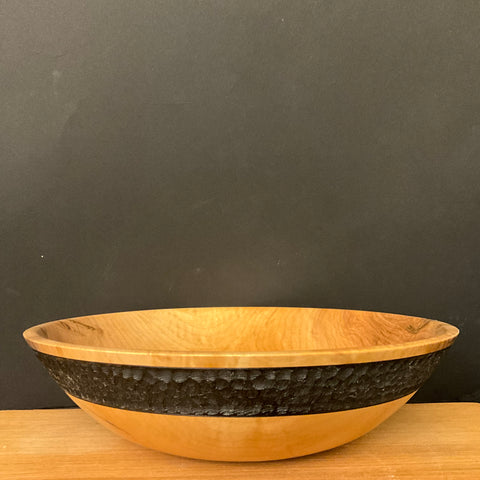 Maple Bowl with Textured Black Rim