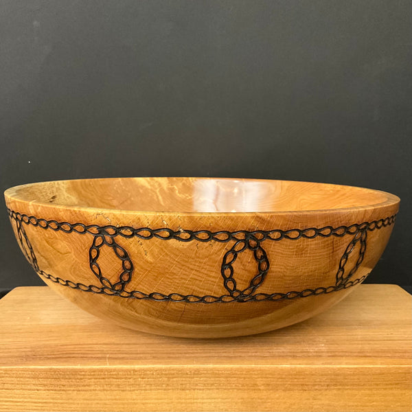 Beech Bowl with Chain Pattern