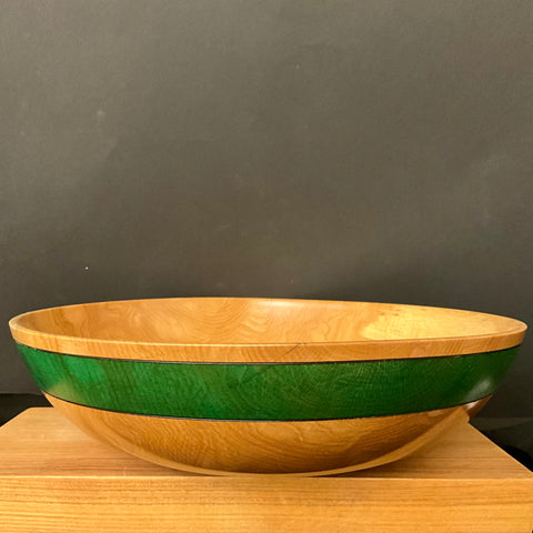 Beech Bowl with Green Rim