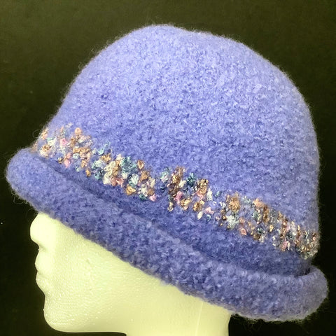 Hand Felted Wool Hat in Periwinkle