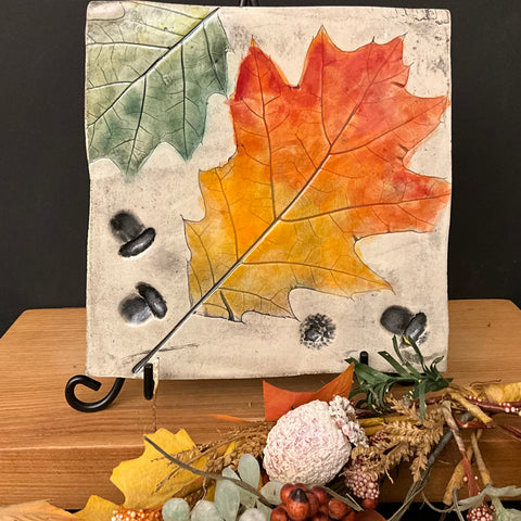 Trivet Oak Leaves & Acorns in Fall Colors