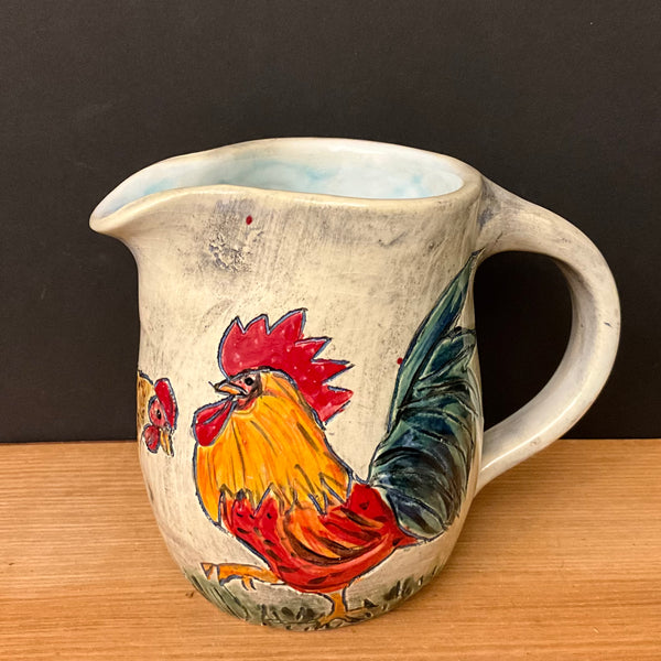 Roosters & Hen Pitcher Small