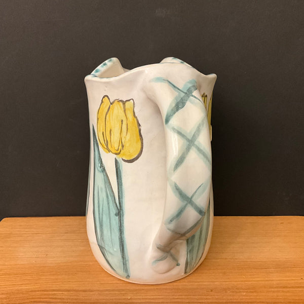 Medium Pitcher with Yellow Tulips