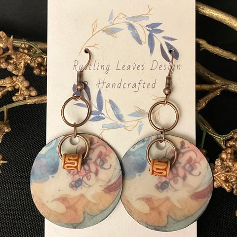 Pastel Floral Circles Earrings