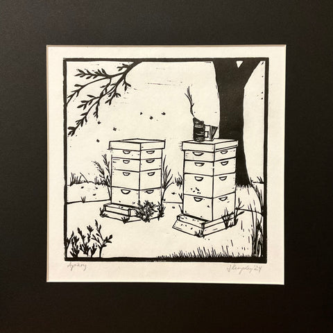 Apiary Block Print