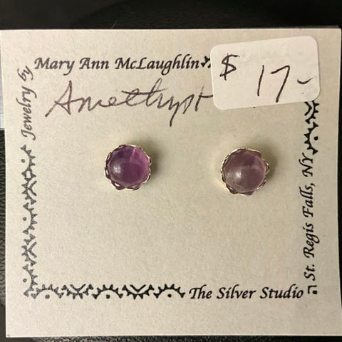 6mm Post Earrings Amethyst