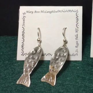 Sterling Silver Fish Earrings