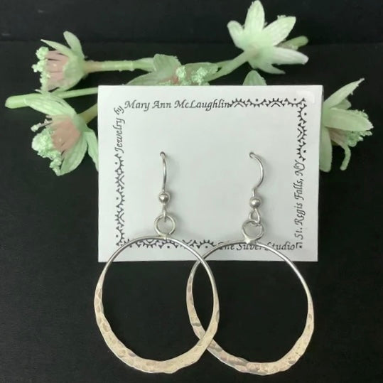 Hammered Hoop Earrings Assorted Sizes