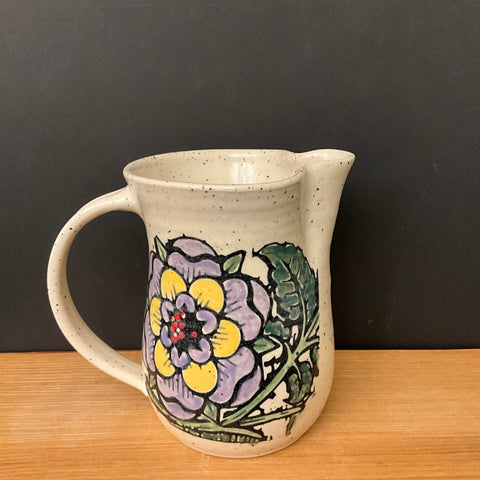 Pitcher Cream with Large Folk Flower