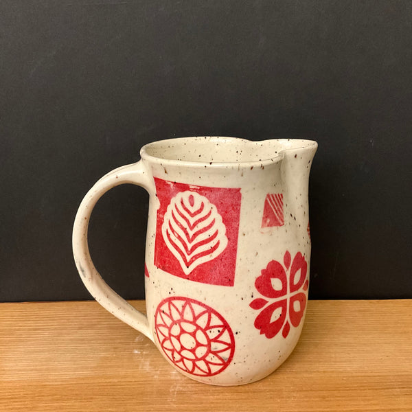 Pitcher Cream with Red Design