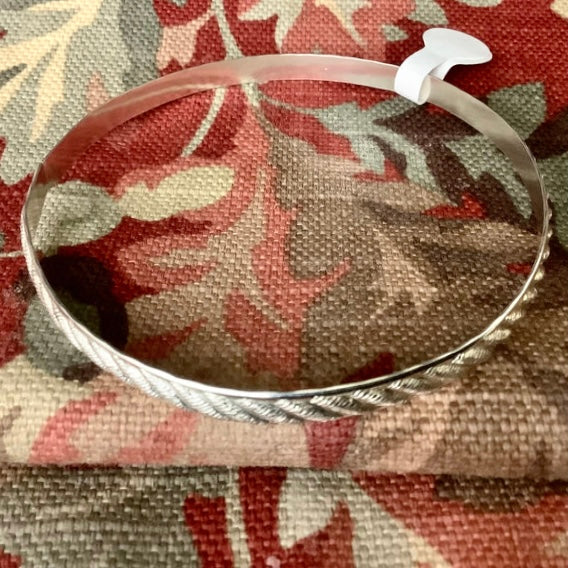 Bangle Bracelet Silver Twist Pattern