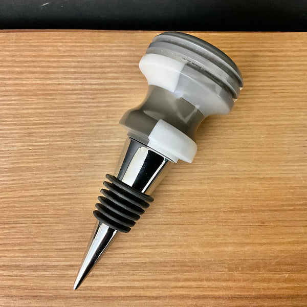 Corian Wine Stopper - grey & white