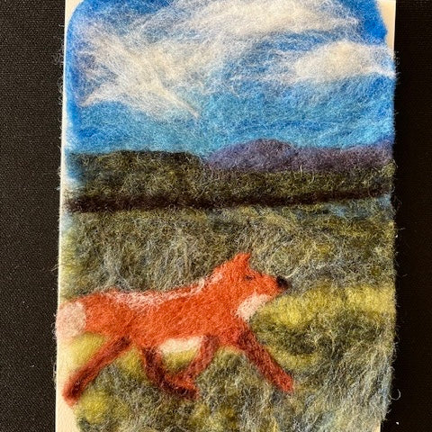 Fox Crossing Field felted card