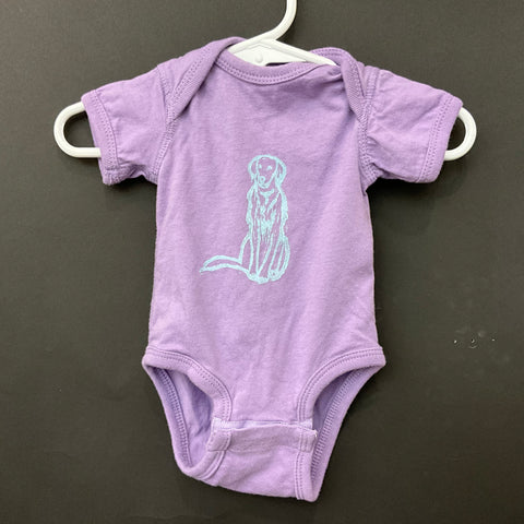 Onesie "Good Boy" purple, newborn