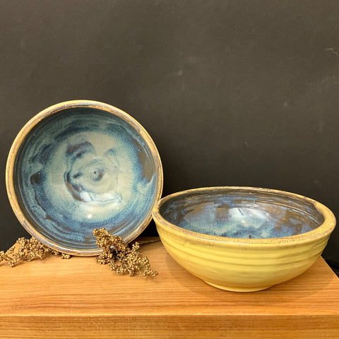 Set of 2 Yellow & Blue bowls