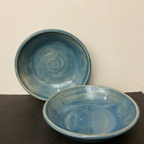 Set of 2 Medium Blue Bowls