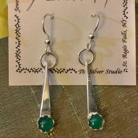 #12 Drop Earrings Green Onyx