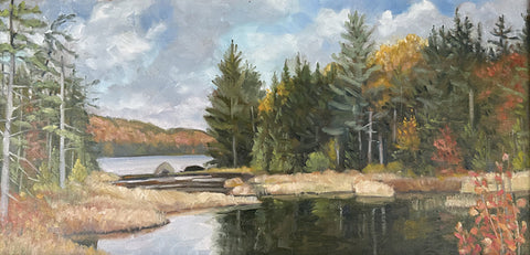 "Horseshoe Lake Outlet” oil on linen